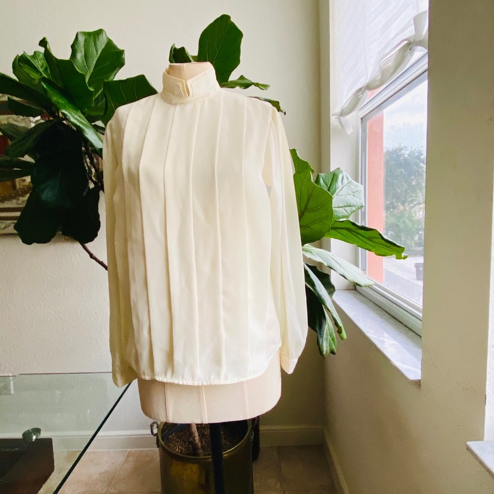 Vintage Pleated Front Blouse
